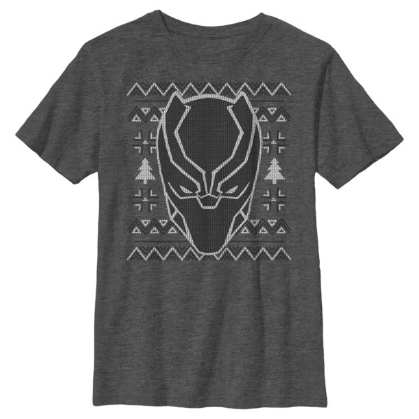 Boy_s Marvel Ugly Christmas Panther Mask T-Shirt