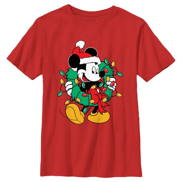 Boy_s Mickey & Friends Christmas Wreath Mickey T-Shirt