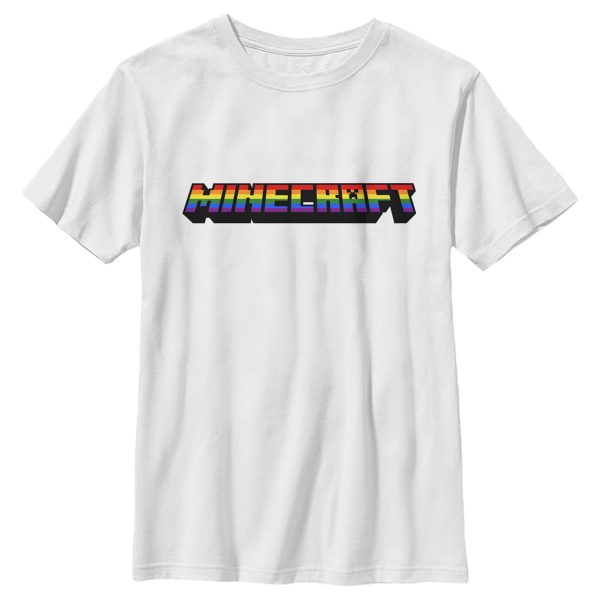 Boy_s Minecraft Rainbow Logo T-Shirt