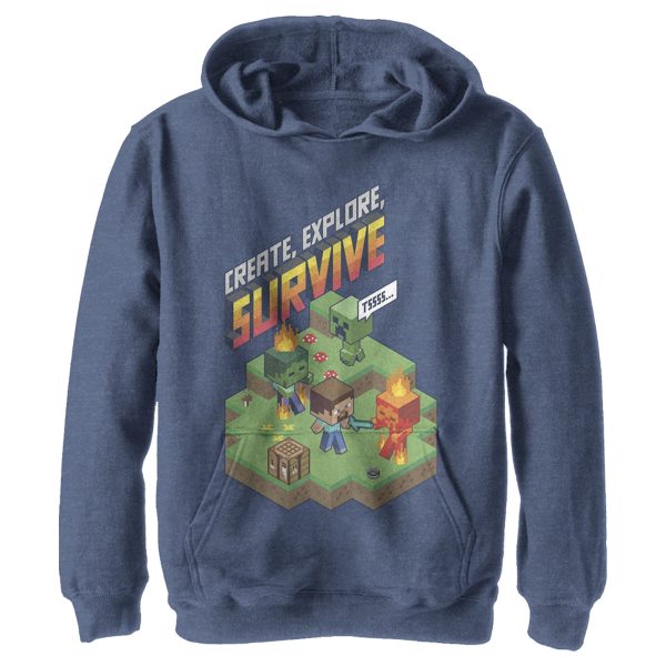 Boy_s Minecraft Steve Create Explore Survive Pull Over Hoodie