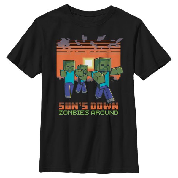 Boy_s Minecraft Sun_s Down Zombies Around T-Shirt