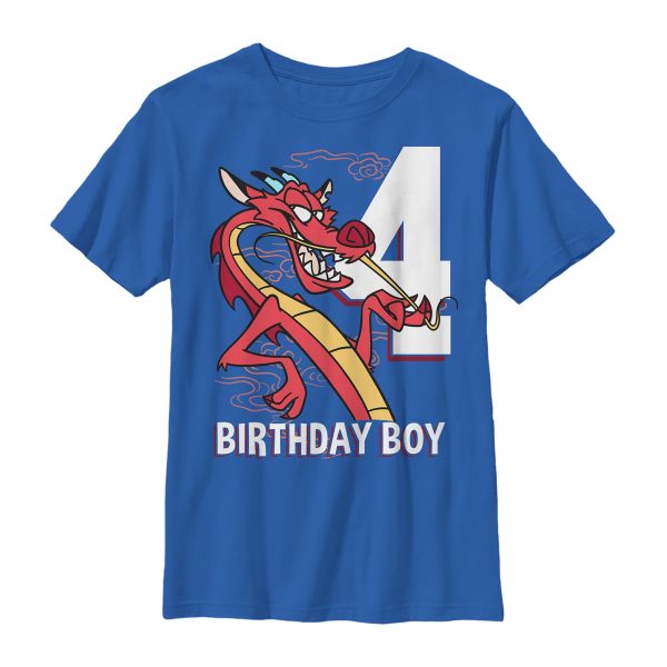 Boy_s Mulan Mushu 4th Birthday T-Shirt