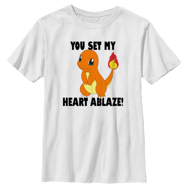 Boy_s Pokemon Charmander You Set My Heart Ablaze T-Shirt