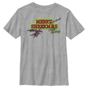 Boy_s Shrek Christmas Swamp Greetings T-Shirt