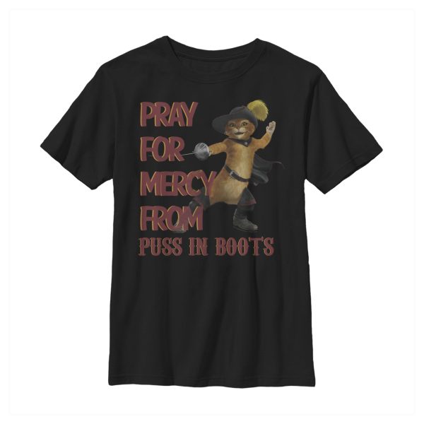 Boy_s Shrek Puss In Boots Pray for Mercy T-Shirt