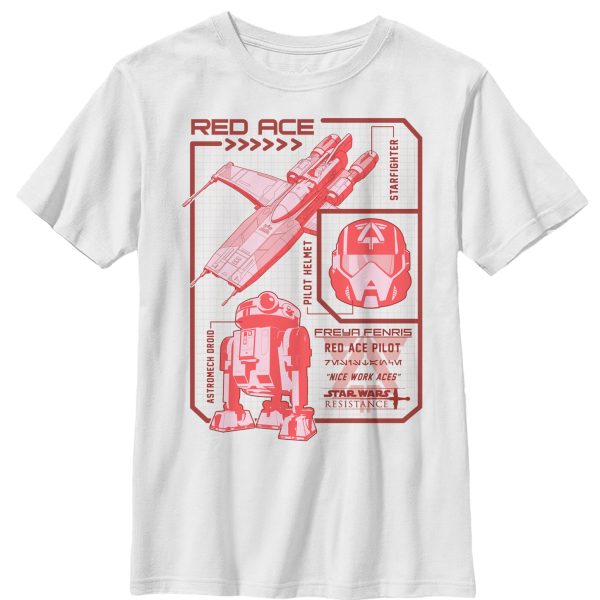 Boy_s Star Wars Resistance Ace Schematic Detail T-Shirt