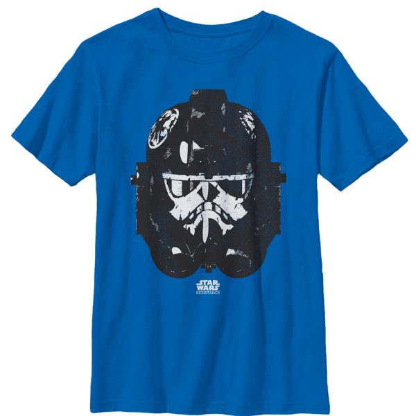 Boy_s Star Wars Resistance Grungy Stormtrooper Helmet T-Shirt