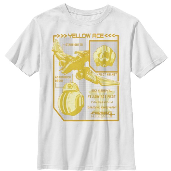 Boy_s Star Wars Resistance Yellow Ace Schematic Detail T-Shirt