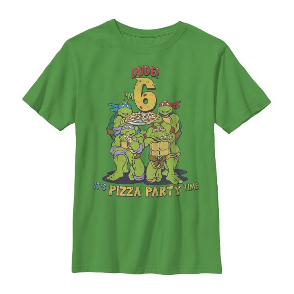 Boy_s Teenage Mutant Ninja Turtles 6th Birthday Pizza Party T-Shirt