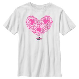 Boy_s The Powerpuff Girls Valentine_s Day Heart Silhouettes T-Shirt