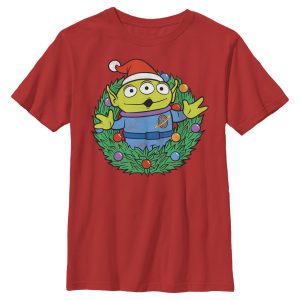 Boy_s Toy Story Christmas Alien Wreath T-Shirt