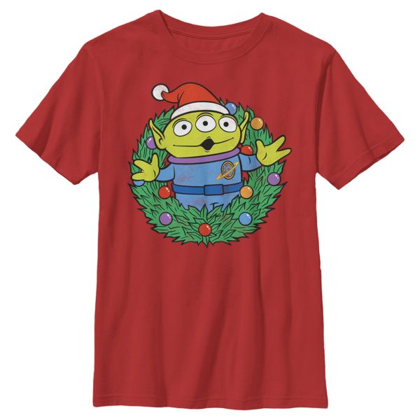 Boy_s Toy Story Christmas Alien Wreath T-Shirt