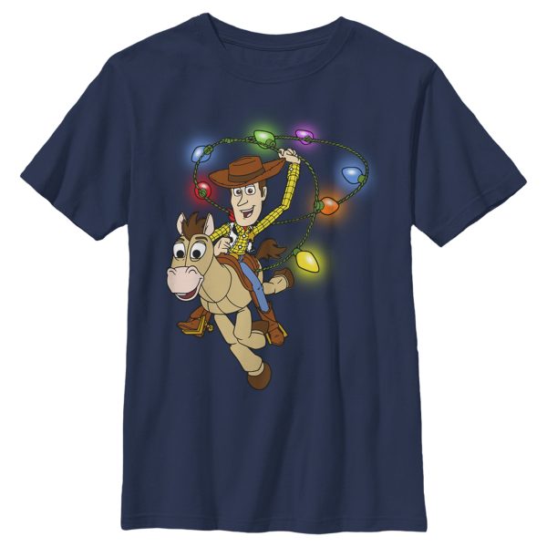 Boy_s Toy Story Christmas Woody Light Lasso T-Shirt