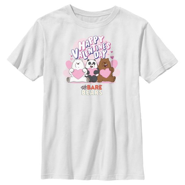 Boy_s We Bare Bears Happy Valentine_s Day Hearts T-Shirt