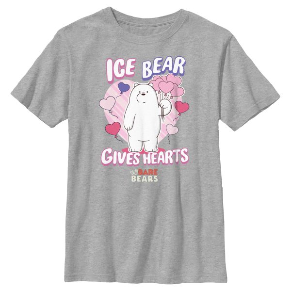 Boy_s We Bare Bears Valentine_s Day Ice Bear Gives Hearts T-Shirt