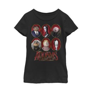 Girl_s Addams Family Portrait Panels T-Shirt