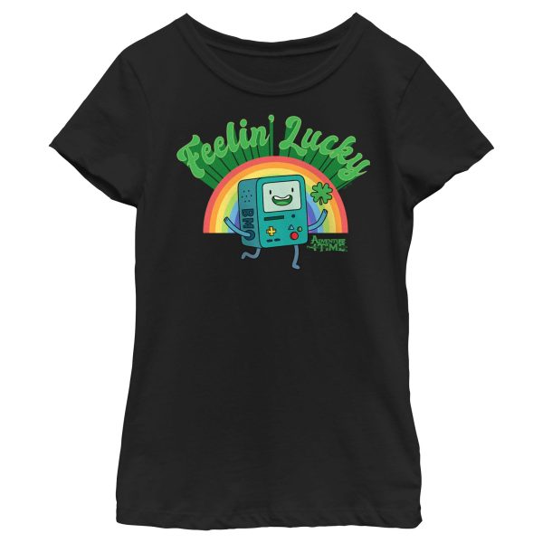 Girl_s Adventure Time Feelin_ Lucky BMO T-Shirt