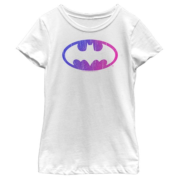 Girl_s Batman Cracked Rainbow Logo T-Shirt