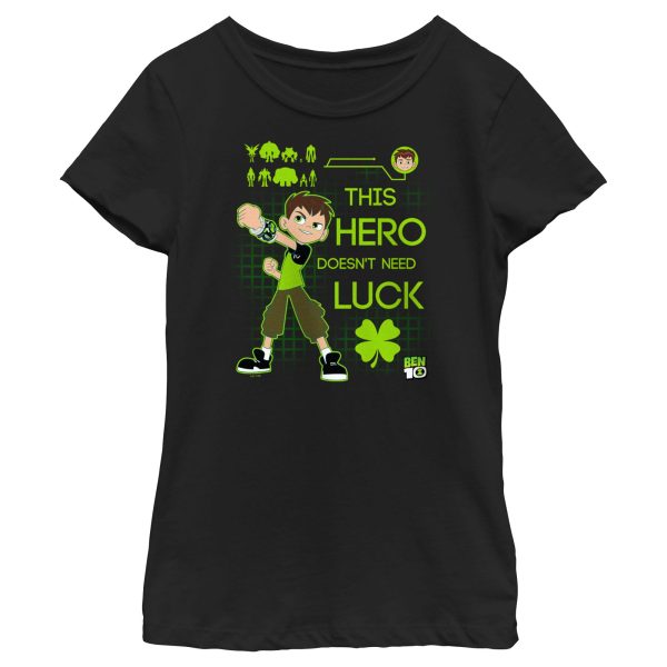 Girl_s Ben 10 Doesn_t Need Luck T-Shirt