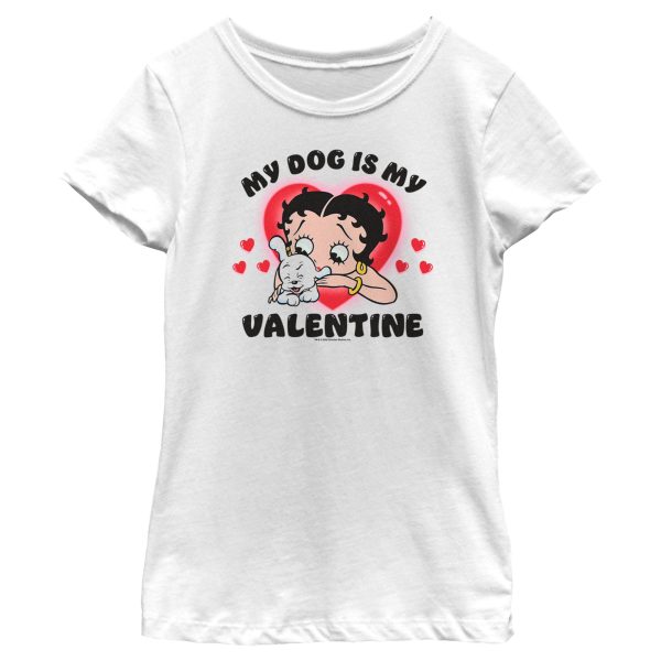 Girl_s Betty Boop My Dog Is My Valentine T-Shirt