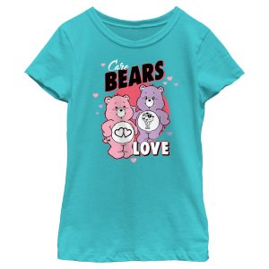 Girl_s Care Bears Valentine_s Day Love-a-Lot Bear and Share Bear Love T-Shirt
