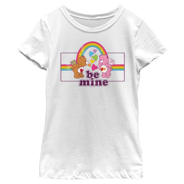 Girl_s Care Bears Valentine_s Day Tenderheart Bear and Love-a-Lot Bear Be Mine Rainbow T-Shirt