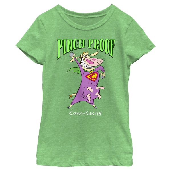 Girl_s Cow and Chicken St. Patrick’s Day Pinch Proof T-Shirt