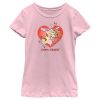 Girl_s Cow and Chicken Valentine_s Day Heart Hug T-Shirt