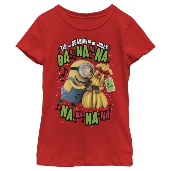 Girl_s Despicable Me Christmas Carols Minons Banana T-Shirt