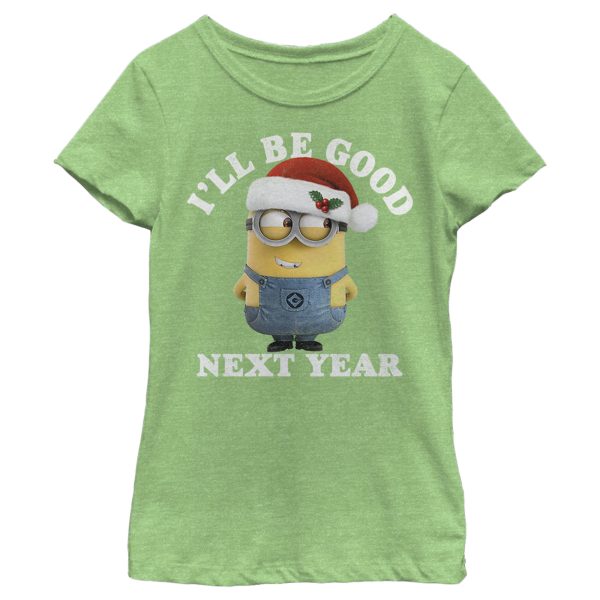 Girl_s Despicable Me Christmas Minions Be Good Next Year T-Shirt