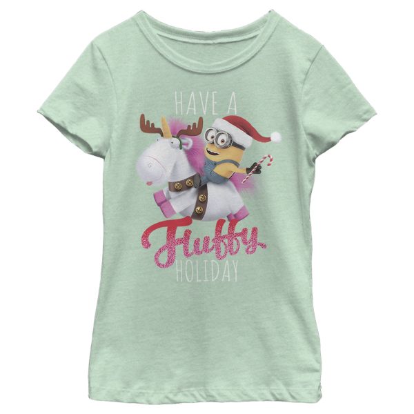 Girl_s Despicable Me Christmas Minions Have A Fluffy Day Unicorn T-Shirt