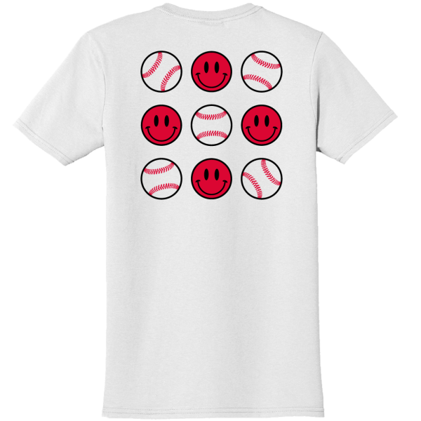 Baseballs & Smiley Faces – Comfort Colors Tee