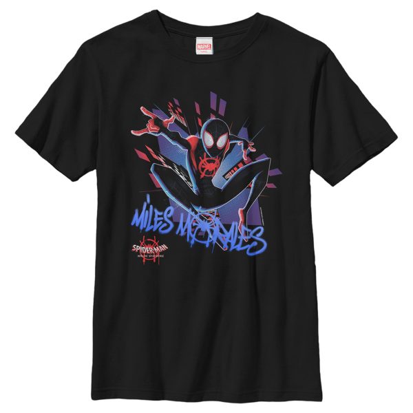 Boy_s Marvel Spider-Man Into the Spider-Verse Miles Graffiti T-Shirt