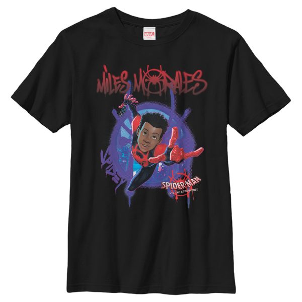 Boy_s Marvel Spider-Man Into the Spider-Verse Miles Morales Splat T-Shirt