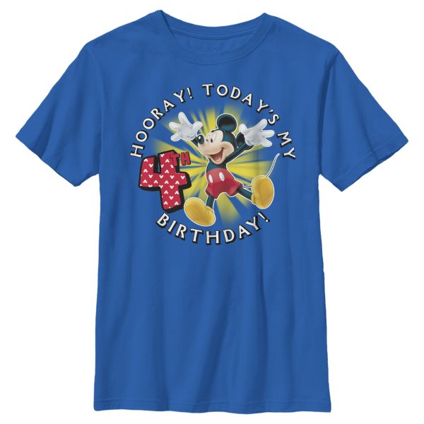 Boy_s Mickey & Friends Hooray It_s My 4th Birthday T-Shirt