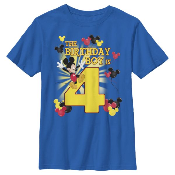 Boy_s Mickey & Friends The Birthday Boy Is 4 T-Shirt