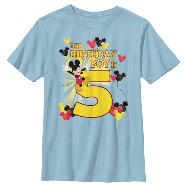 Boy_s Mickey & Friends The Birthday Boy Is 5 T-Shirt