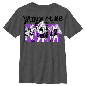 Boy_s Winx Club Black and Purple Group Shot T-Shirt