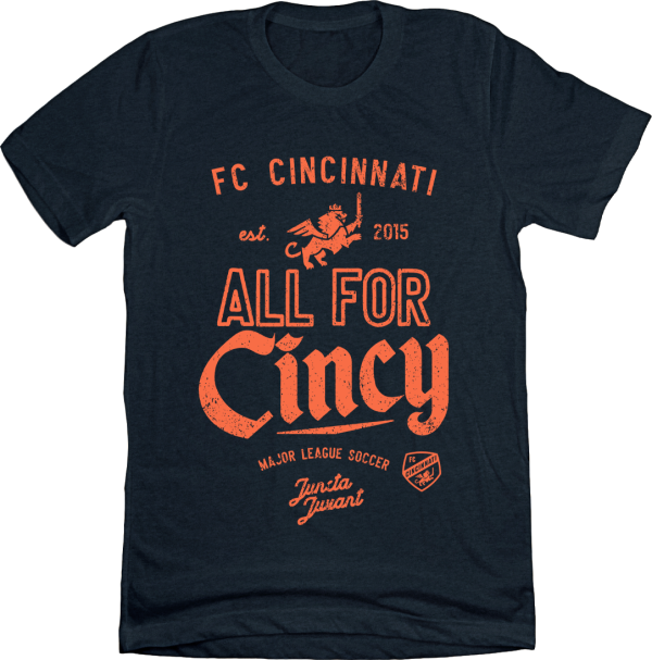 FC Cincinnati All for Cincy Large Script Orange Ink