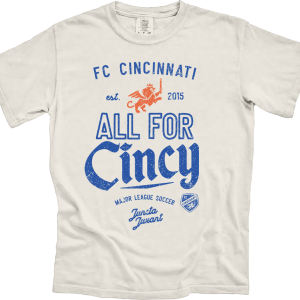 FC Cincinnati All for Cincy Retro Inspired Text Tee