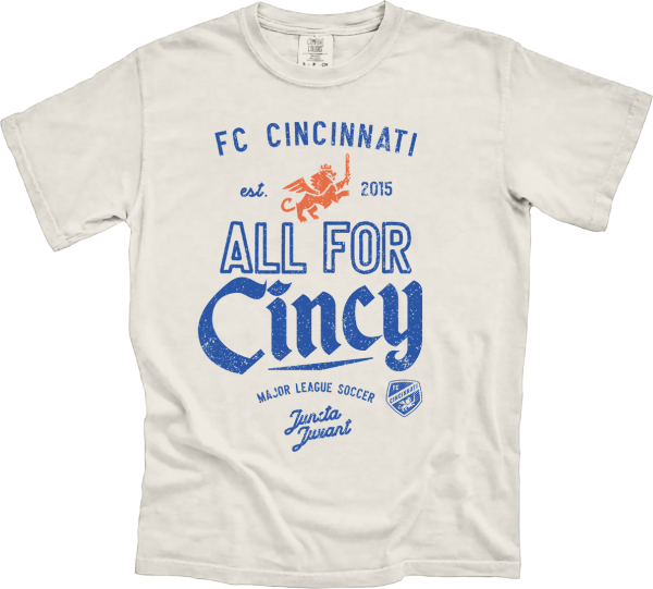 FC Cincinnati All for Cincy Retro Inspired Text Tee