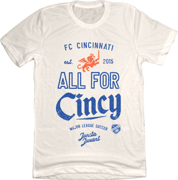 FC Cincinnati All for Cincy Retro Inspired Text Tee