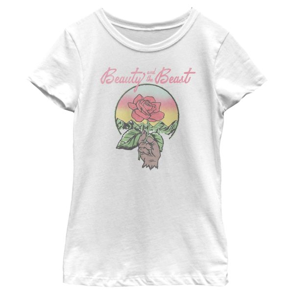 Girl_s Beauty and the Beast Retro Rose T-Shirt