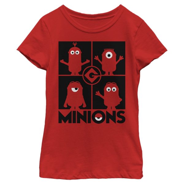 Girl_s Despicable Me Minions Silhouette Grid T-Shirt