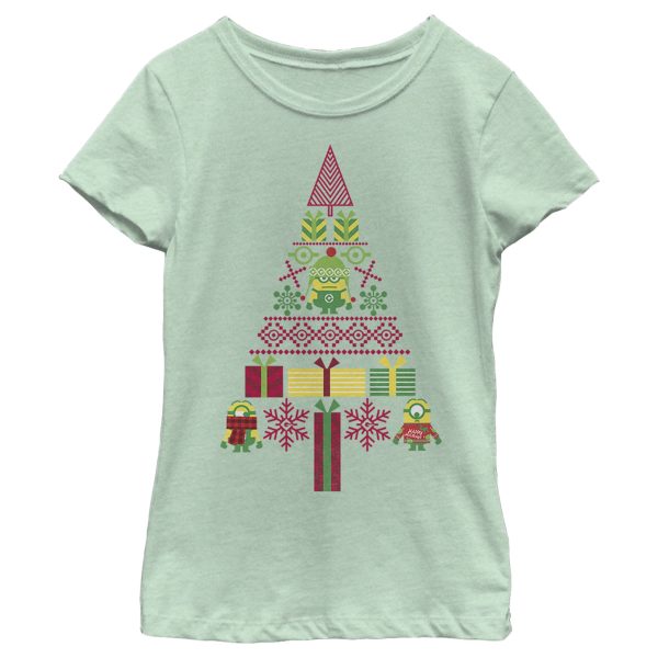 Girl_s Despicable Me Ugly Christmas Minons Tree 2D T-Shirt