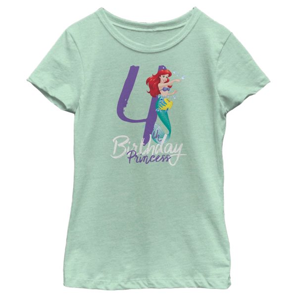 Girl_s Disney The Little Mermaid 4th Birthday T-Shirt