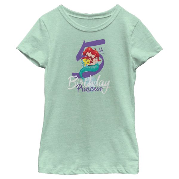 Girl_s Disney The Little Mermaid 5th Birthday T-Shirt