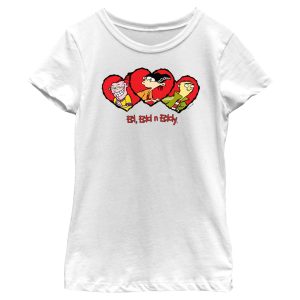 Girl_s Ed, Edd n Eddy Valentine_s Day Heart Portraits T-Shirt