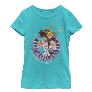 Girl_s Frozen Character Wreath T-Shirt