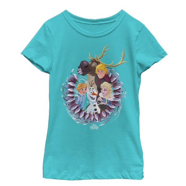 Girl_s Frozen Character Wreath T-Shirt